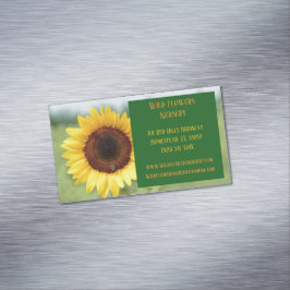 Green Gardener Landscaper Florist Sonnenblume Magnetische Visitenkarte