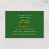 Green Gardener Landscaper Florist Sonnenblume Visitenkarte (Rückseite)