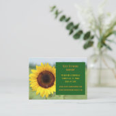 Green Gardener Landscaper Florist Sonnenblume Visitenkarte (Stehend Vorderseite)