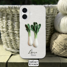 Green Gardener Minimalistisch Crochet Leeks Name