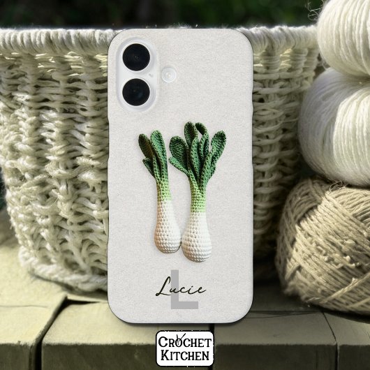 Green Gardener Minimalistisch Crochet Leeks Name Case-Mate iPhone Hülle