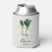 Green Gardener Minimalistisch Crochet Leeks Name Dosenkühler (Kanne Vorderseite)