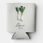 Green Gardener Minimalistisch Crochet Leeks Name Dosenkühler (Vorderseite)