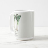 Green Gardener Minimalistisch Crochet Leeks Name Kaffeetasse (Vorderseite Links)