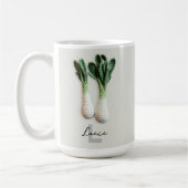 Green Gardener Minimalistisch Crochet Leeks Name Kaffeetasse (Links)