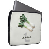 Green Gardener Minimalistisch Crochet Leeks Name Laptopschutzhülle (Vorne Rechts)