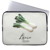 Green Gardener Minimalistisch Crochet Leeks Name Laptopschutzhülle (Vorderseite)