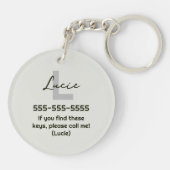 Green Gardener Minimalistisch Crochet Leeks Name Schlüsselanhänger (Rückseite)