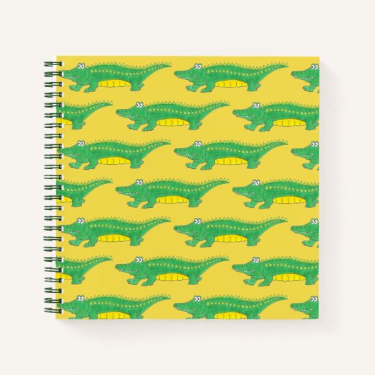 Green Gator Alligator Croc Crocodile Reptile Notizbuch (Vorderseite)
