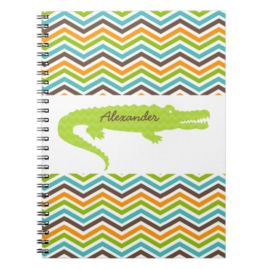 Green Gator für Zickzack Personalisiertes Notebook Notizblock (Vorderseite)