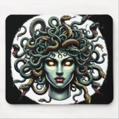 Green Gazing Medusa Kopf voller Schlangen Mousepad (Vorne)