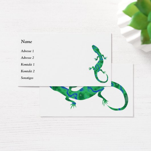 Green Gecko Business Cards (Schreibtisch)