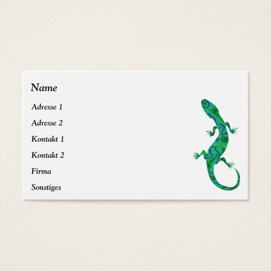 Green Gecko Business Cards (Vorderseite)