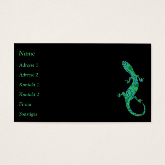 Green Gecko Business Cards (Vorderseite)