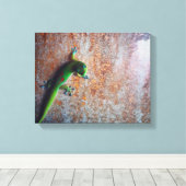 Green Gecko Canvas Print Leinwanddruck (Insitu (Holzboden))