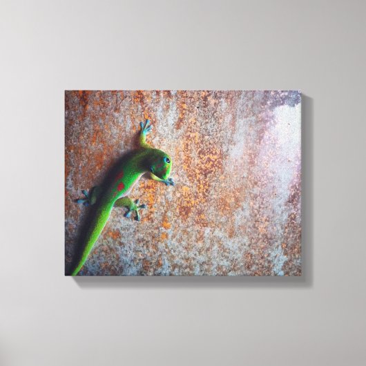 Green Gecko Canvas Print Leinwanddruck (Vorderseite)
