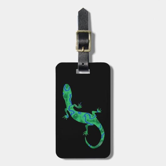 Green Gecko Gepäckanhänger (Vorderseite vertikal)