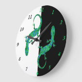 Green Gecko Große Wanduhr (Winkel)