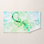 Green Gecko Hibiskus Badhandtuch Set (Handtuch)