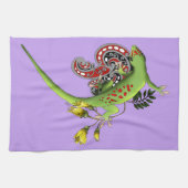 Green Gecko Tribal Lila Geschirrtuch (Horizontal)