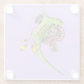 Green Gecko Tribal Lila Glasuntersetzer (Rückseite)