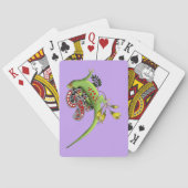 Green Gecko Tribal Lila Spielkarten (Rückseite)