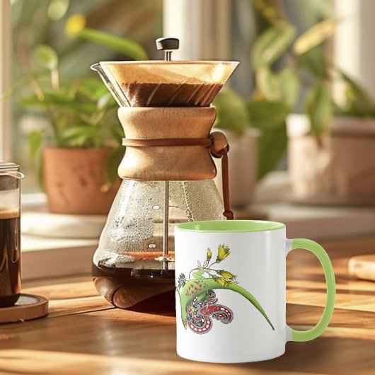 Green Gecko Tribal Lila Tasse