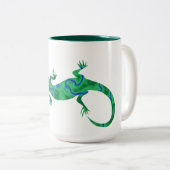 Green Gecko Zweifarbige Tasse (VorderseiteRechts)