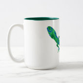 Green Gecko Zweifarbige Tasse (Links)