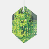 Green gedruckte Leiterplatte PCB Custom Geek Glass Ornament Aus Glas (Vorderseite Links)