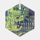 Green gedruckte Leiterplatte PCB Custom Geek Ornament Aus Glas (Vorderseite)
