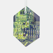 Green gedruckte Leiterplatte PCB Custom Geek Ornament Aus Glas (Vorderseite Links)