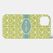 Green Geek Glasses Personalisiert Case-Mate iPhone Hülle (Rückseite (Horizontal))