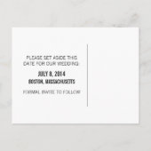 Green Geeky Glasses Save the Date Postcard Ankündigungspostkarte (Rückseite)