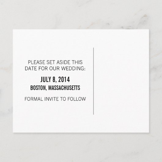 Green Geeky Glasses Save the Date Postcard Ankündigungspostkarte (Rückseite)