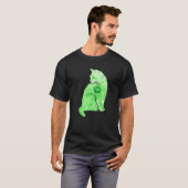 Green Gefärbte Krawatte Cat Kleeblatts St Patricks T-Shirt (Vorne ganz)