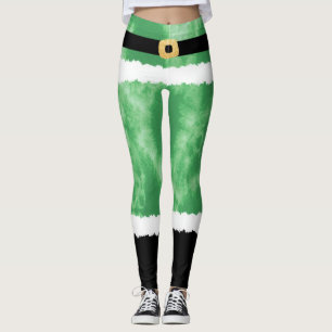 Green Gefärbte Krawatte Santa Claus Kostüme Weihna Leggings