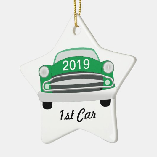 Green Gemein Retro Car 1. Keramikornament (Links)