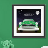 Green Gemein Retro Car Boy's Room Poster