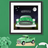 Green Gemein Retro Car Boy's Room Poster