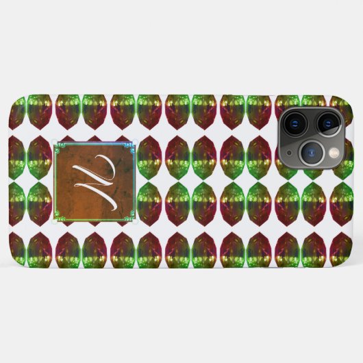 Green Gemstone iPhone Fall Marquise Monogram Case-Mate iPhone Hülle (Rückseite (Horizontal))