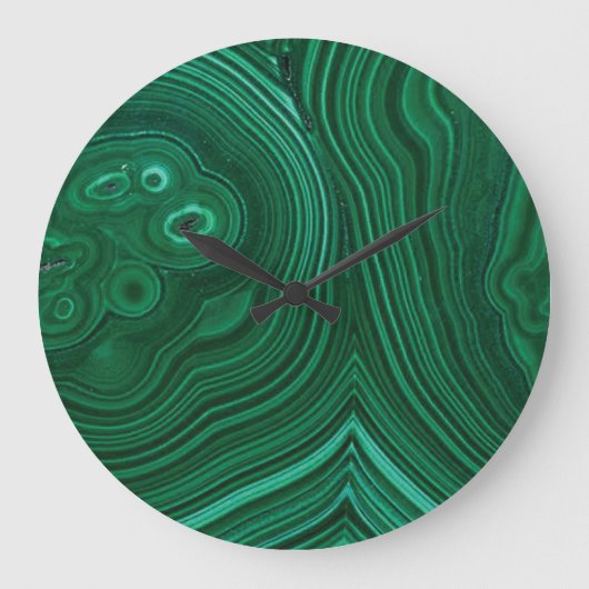 Green gemstone malachite natural stone design große wanduhr (Vorderseite)