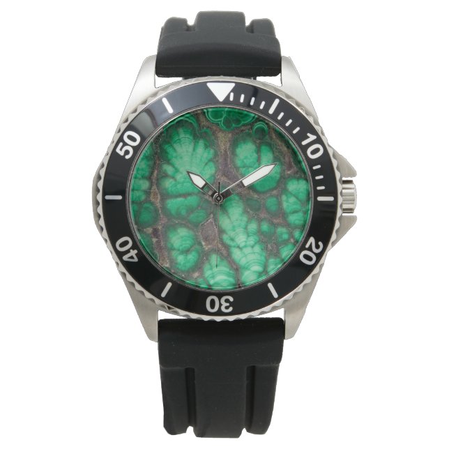 Green Gemustert Malachite Armbanduhr (Vorderseite)