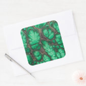 Green Gemustert Malachite Quadratischer Aufkleber (Umschlag)