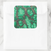 Green Gemustert Malachite Quadratischer Aufkleber (Tasche)