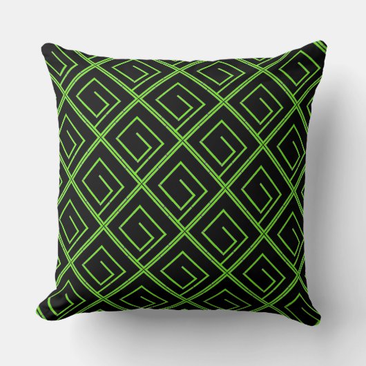 Green Geo Black Kissen (Vorderseite)
