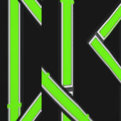 Green Geo Black Tapete (Naht)