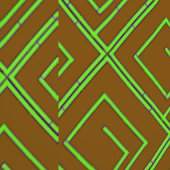 Green Geo Brown Tapete (Naht)