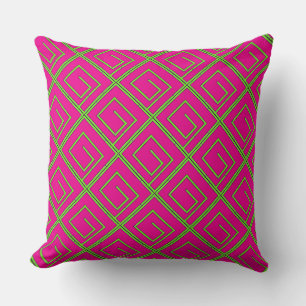 Green Geo Fuchsia Kissen
