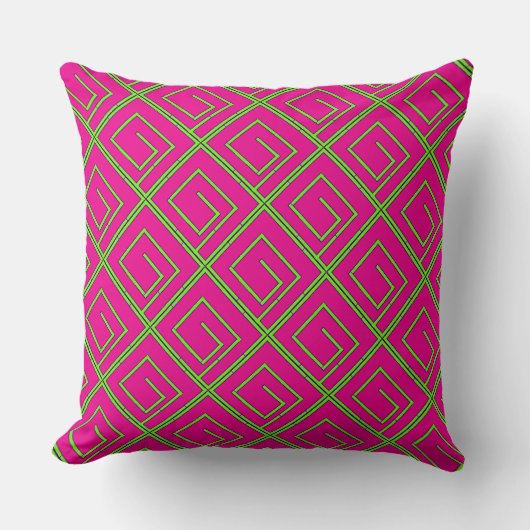 Green Geo Fuchsia Kissen (Vorderseite)